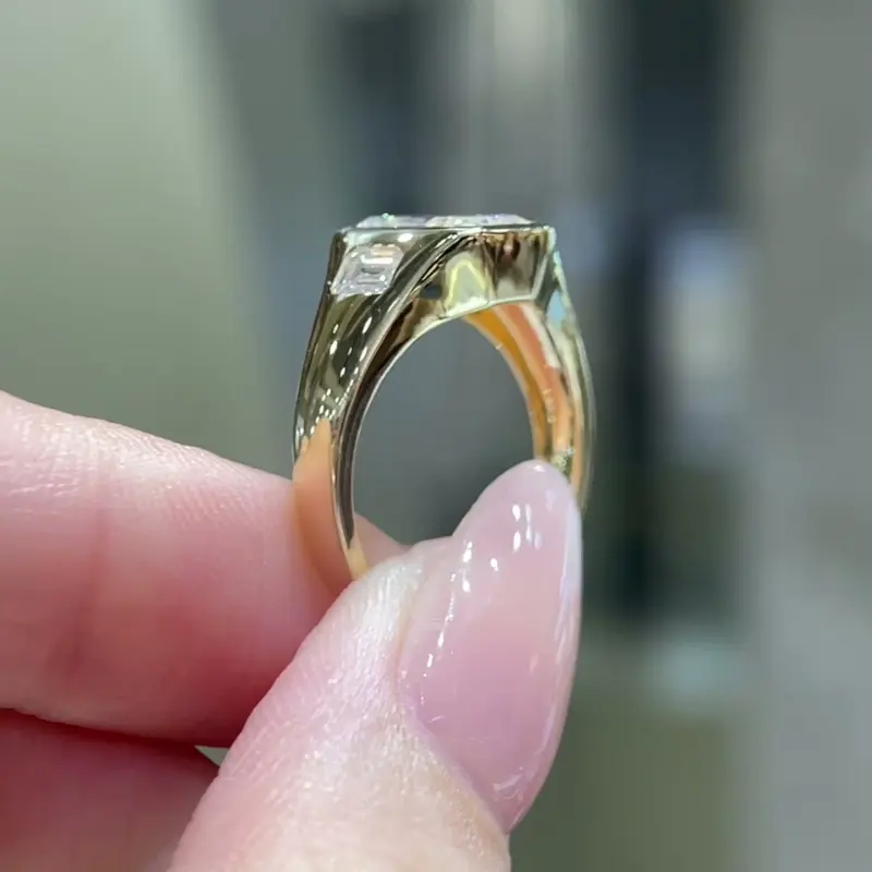 Soren Sculptural Bezel Frame Radiant Lab-Grown Diamond Statement Ring — product photo 4 of 4