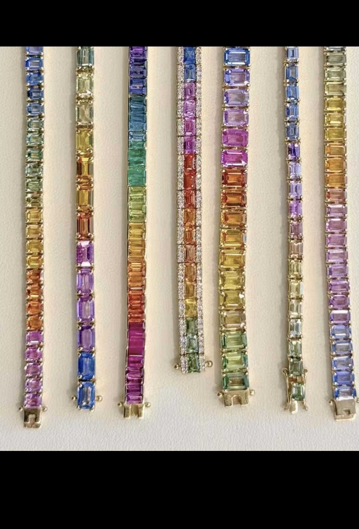 Rainbow Sapphire Line Bracelet