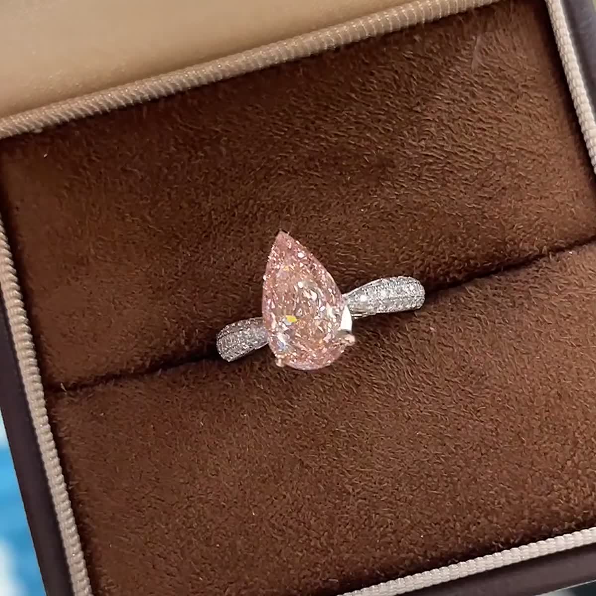 Rosalie Pear Pink Diamond Ring