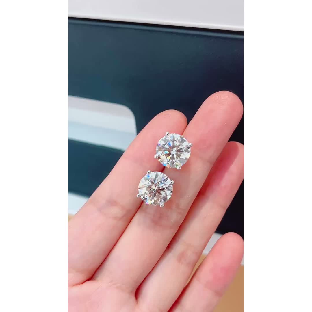 Sabrina Four-Prong Diamond Stud Earrings — product photo 4 of 4