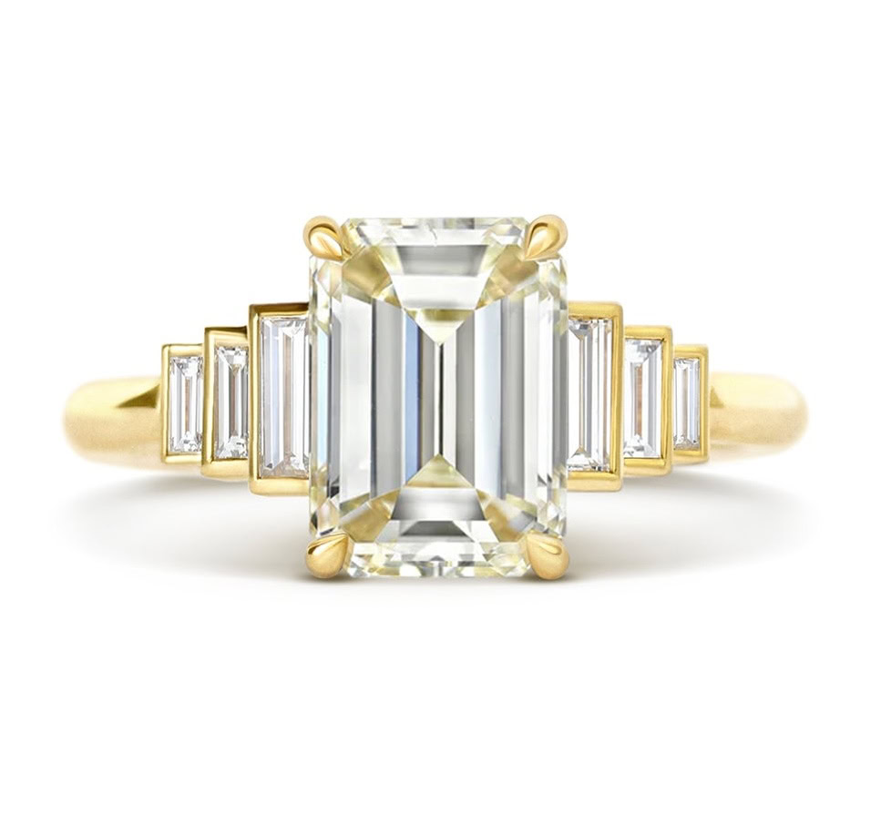 Mirror Emerald Cut Lab-Grown Diamond Engagement Ring — product photo 1 of 6