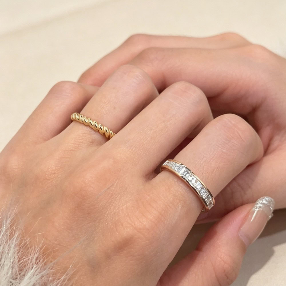 Baguette Lab Diamond Eternity Ring in 14K / 18K Solid Gold — product photo 3 of 6