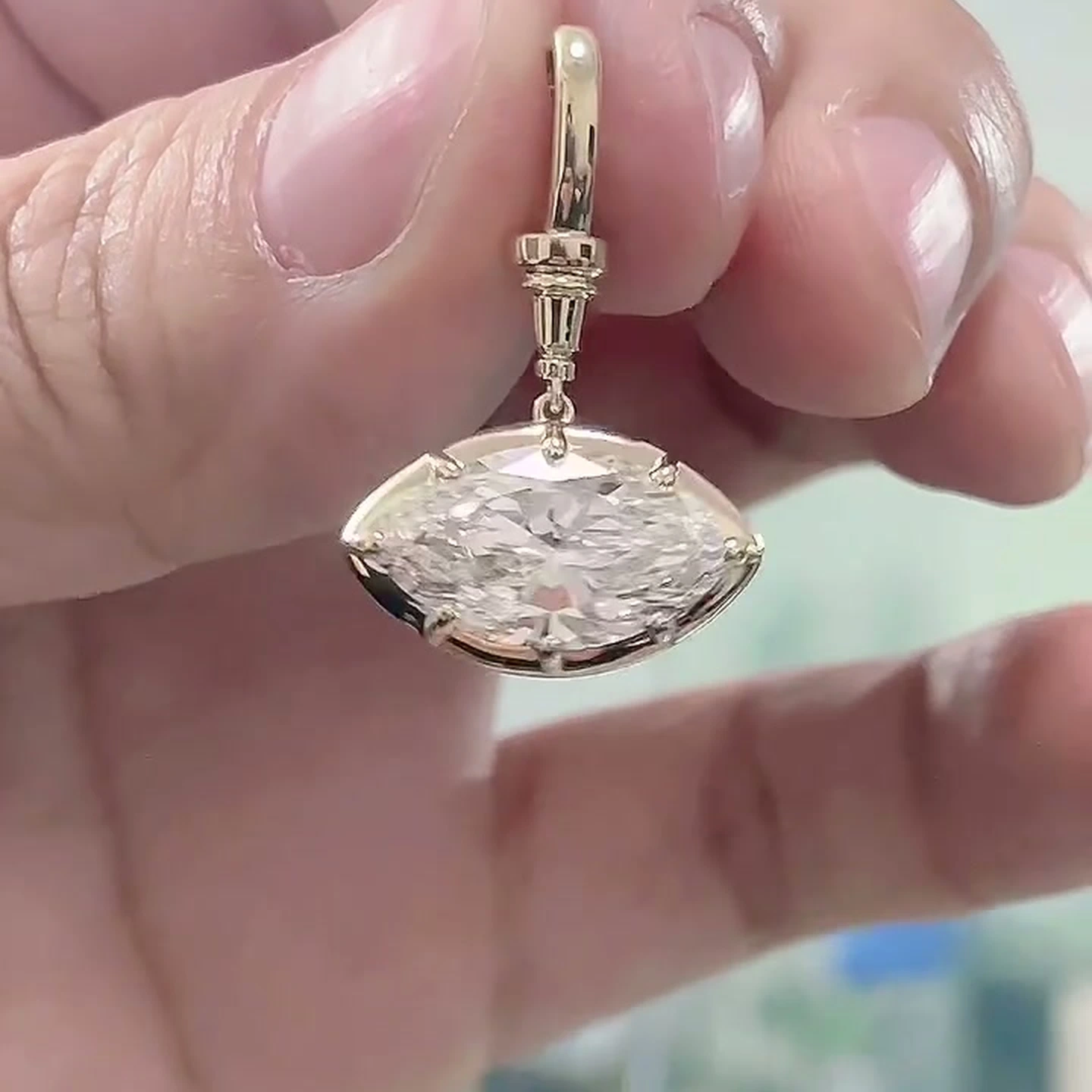Vesper East-West Solitaire Marquise Lab-Grown Diamond Pendant — product photo 3 of 4