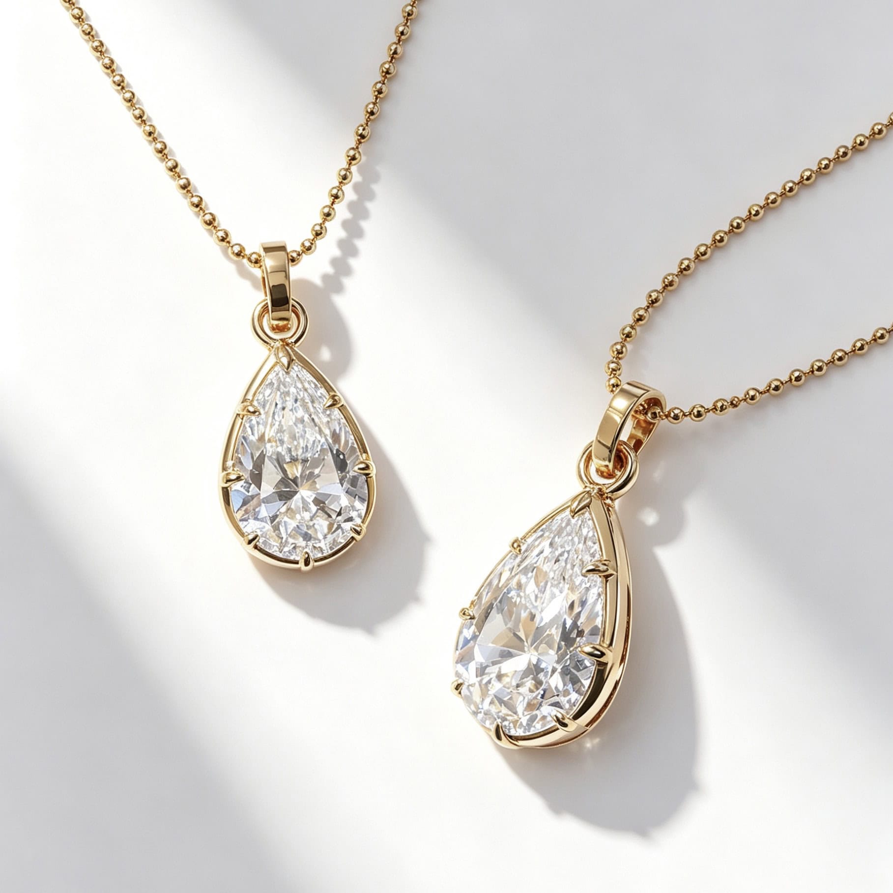 Pear Lab Diamond Sculptural Necklace | Prong Set Pendant — product photo 6 of 6