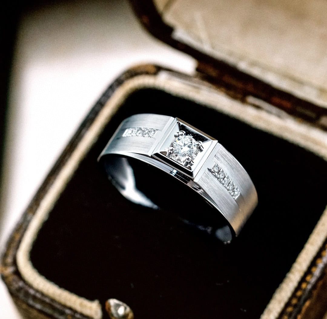 CNC04 Platinum Men’s Rings – CNC Crafted Heavyweight Luxury Diamond Ring — product photo 5 of 6