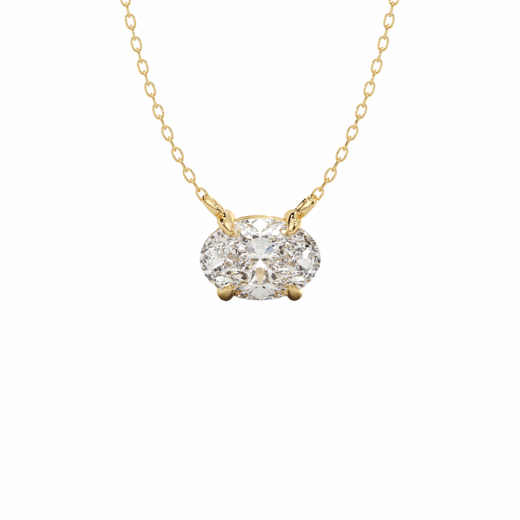 Oval Solitaire Lab-Grown Diamond Pendant Necklace — product photo 1 of 6