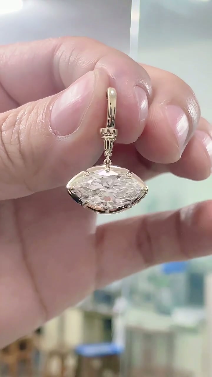 Vesper East-West Solitaire Marquise Lab-Grown Diamond Pendant — product photo 4 of 4