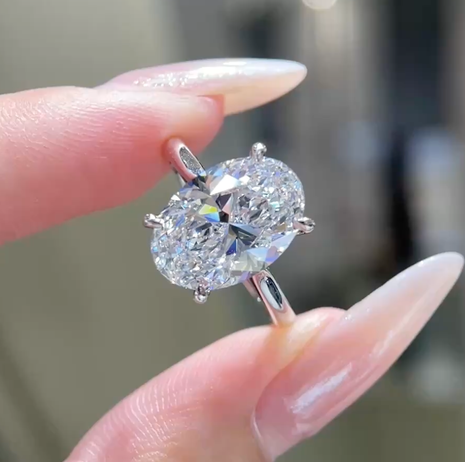 Classic 4-Prong Oval Lab Grown Diamond Solitaire Ring | Engagement Ring — product photo 1 of 5