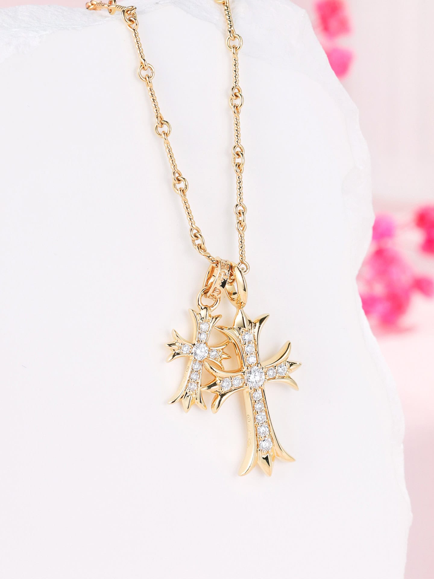 Vintage Cross Pendant Necklace Set | Couple Street Style Rope Chain — product photo 4 of 6