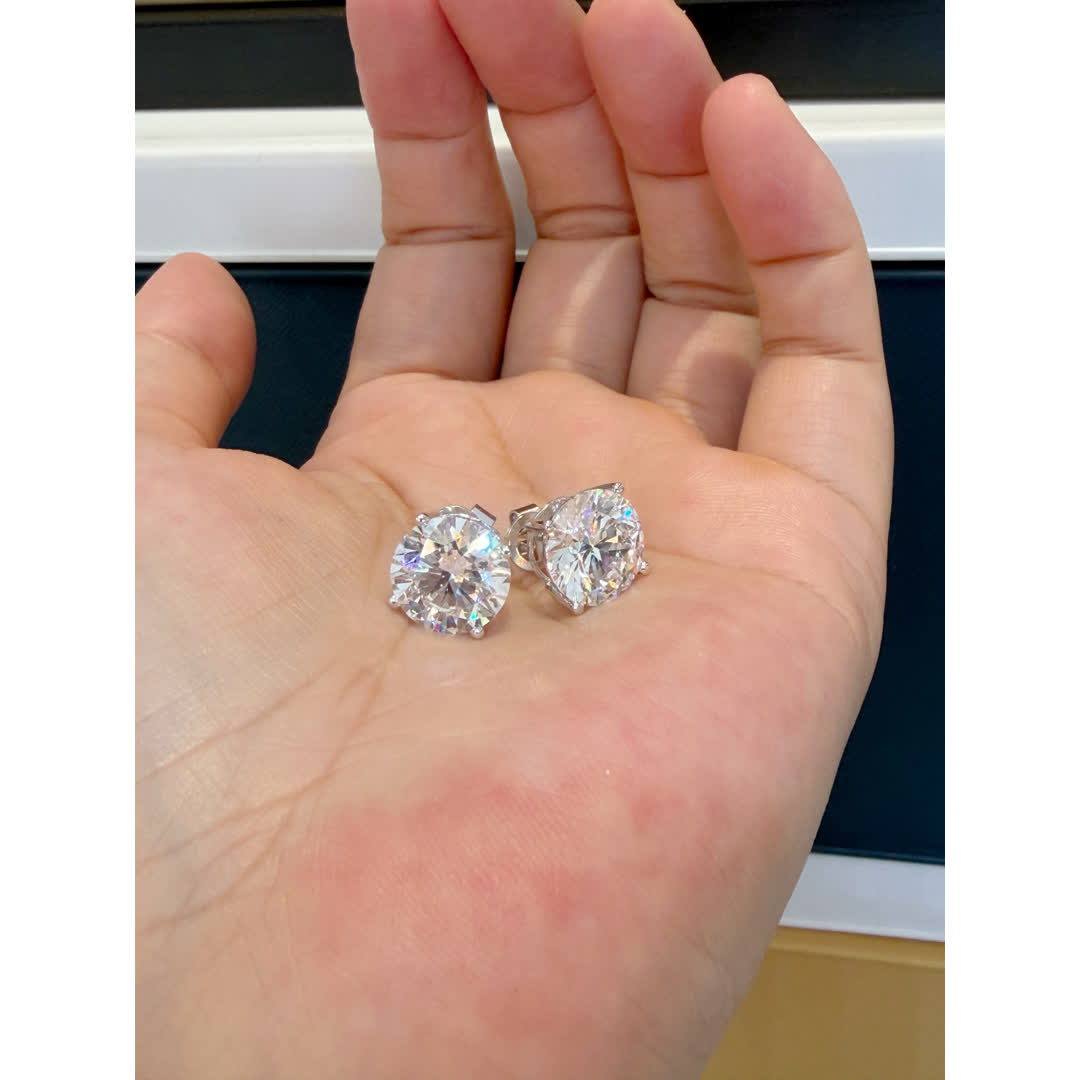 Sabrina Four-Prong Diamond Stud Earrings — product photo 3 of 4