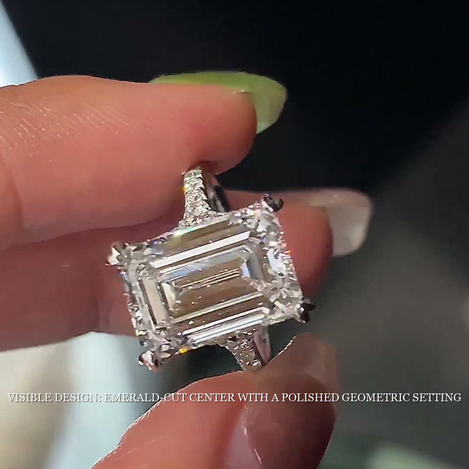 Emerald-Cut Lab-Grown Diamond Split-Shank Ring — product photo 4 of 4
