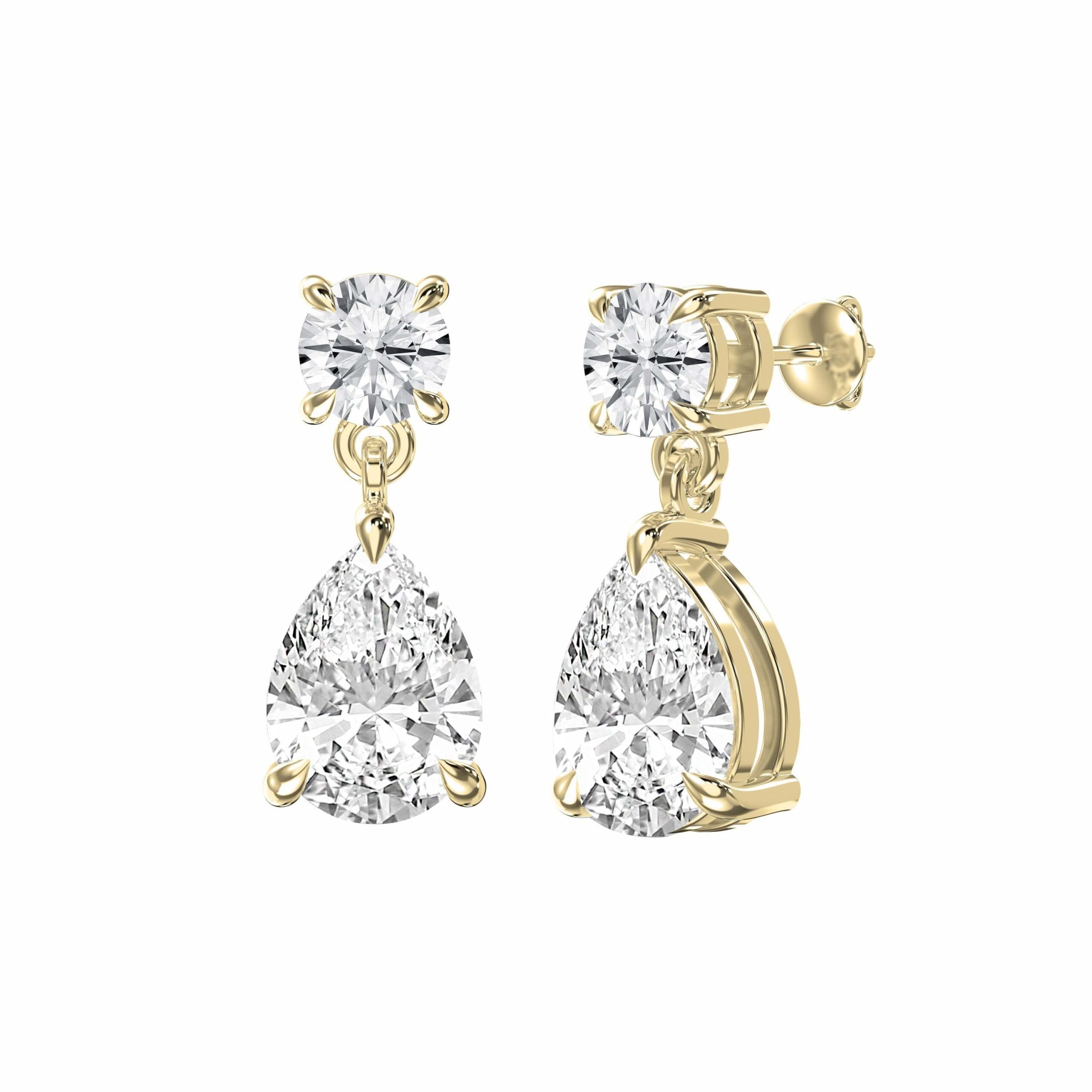 5ct Lab-Grown Diamond Drop Earrings in 14K Gold — product photo 2 of 6
