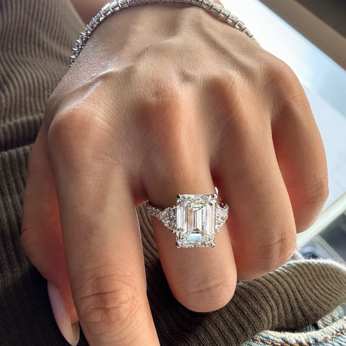 Emerald-Cut Three-Stone Diamond Ring — product photo 3 of 4