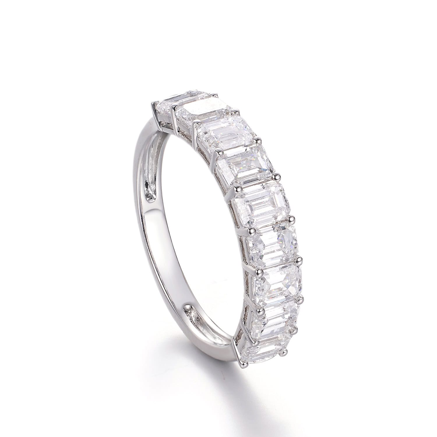 Large Rock Candy Emerald Cut Lab-Grown Diamond Eternity Band — product photo 6 of 6
