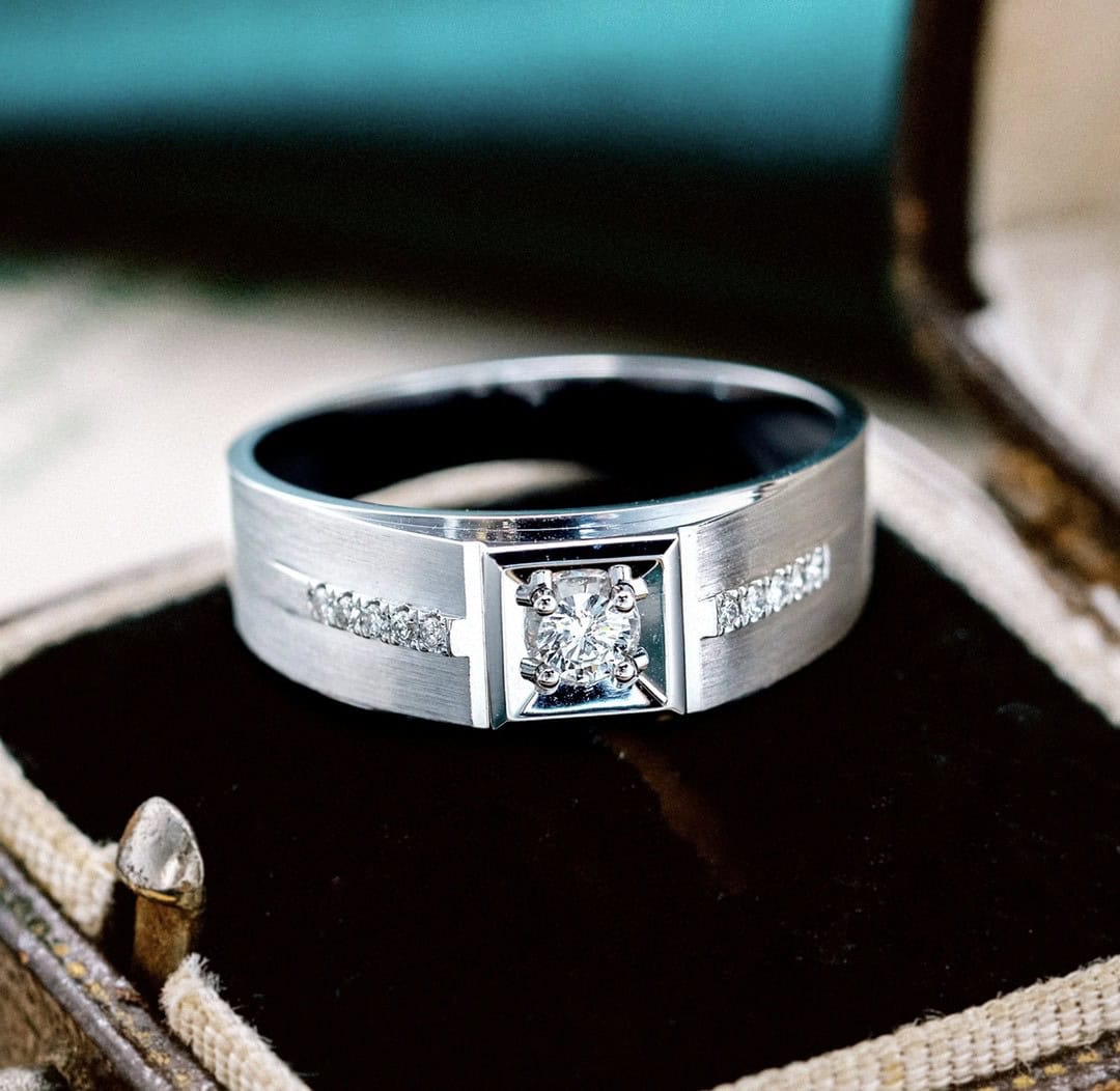 CNC04 Platinum Men’s Rings – CNC Crafted Heavyweight Luxury Diamond Ring — product photo 1 of 6