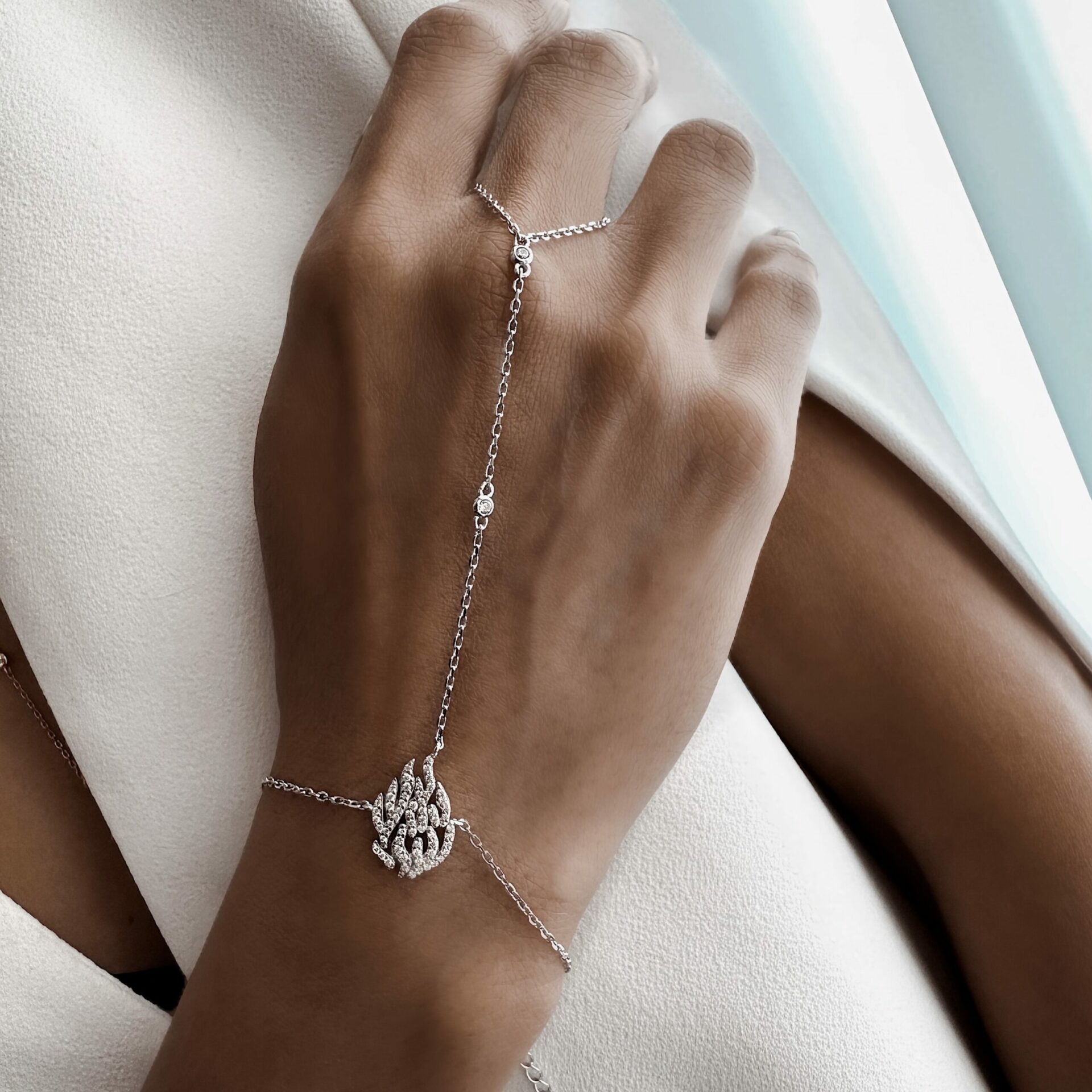 Calligraphy Diamond Hand Bracelet