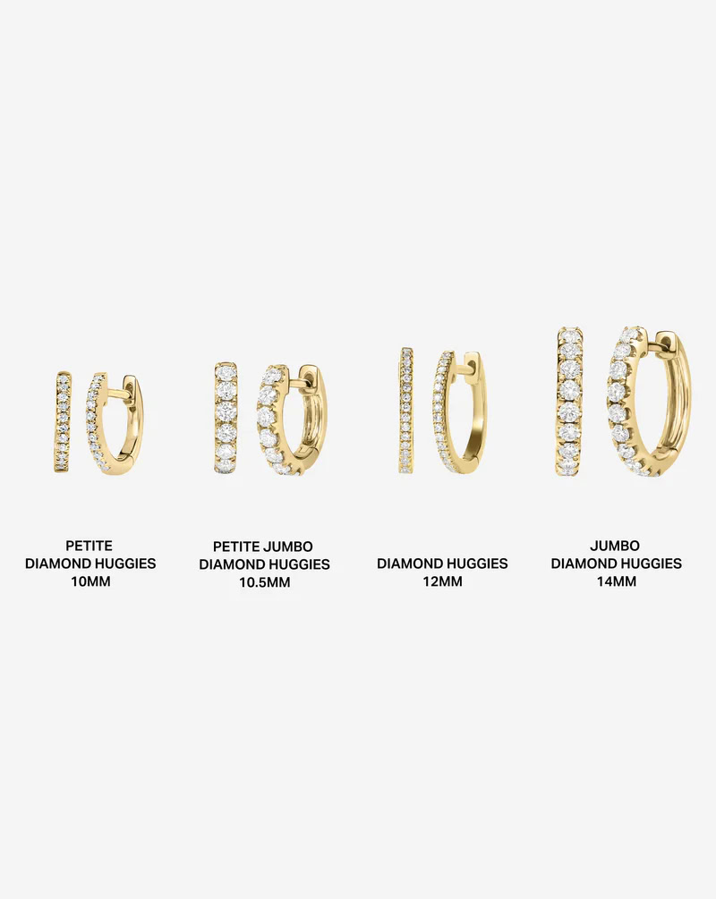 Petite Jumbo Lab-Grown Diamond Huggie Earrings in 14K Gold — product photo 5 of 6