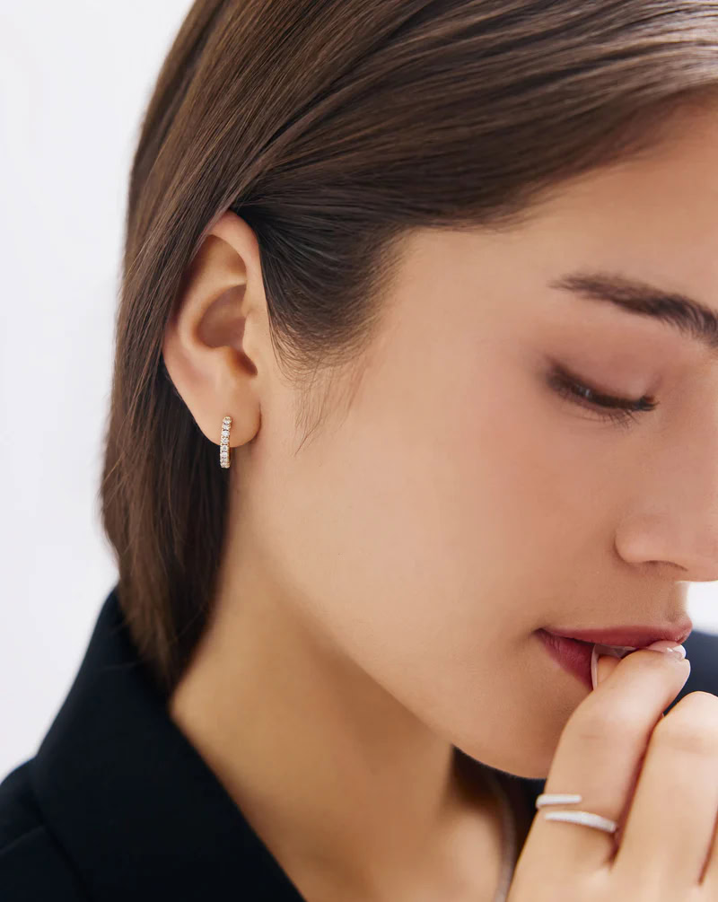 Jumbo Lab-Grown Diamond Huggies Earrings in 14K Solid Gold — product photo 4 of 6