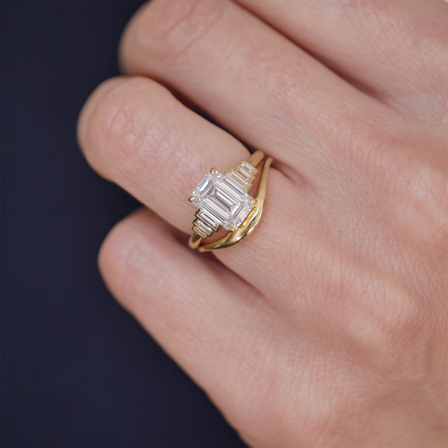Mirror Emerald Cut Lab-Grown Diamond Engagement Ring — product photo 2 of 6