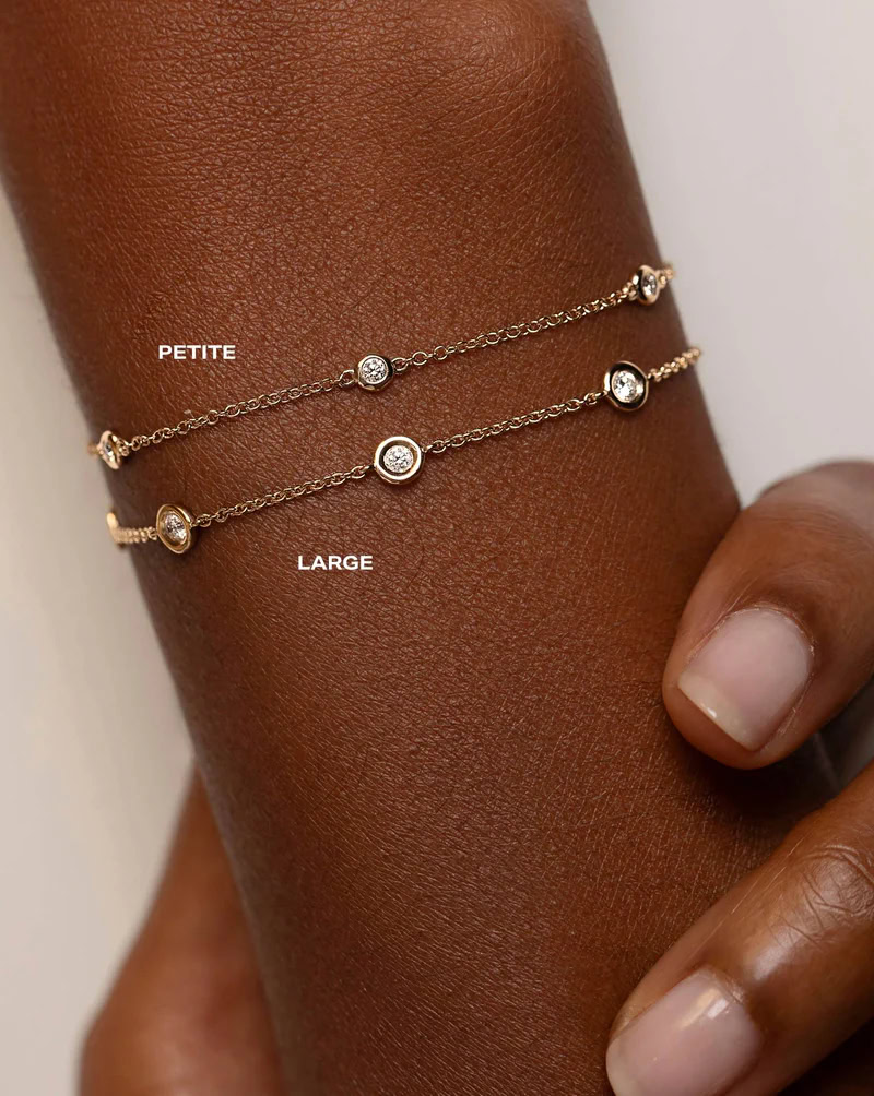 Large Lab-Grown Diamond Bezel Station Bracelet — product photo 2 of 6