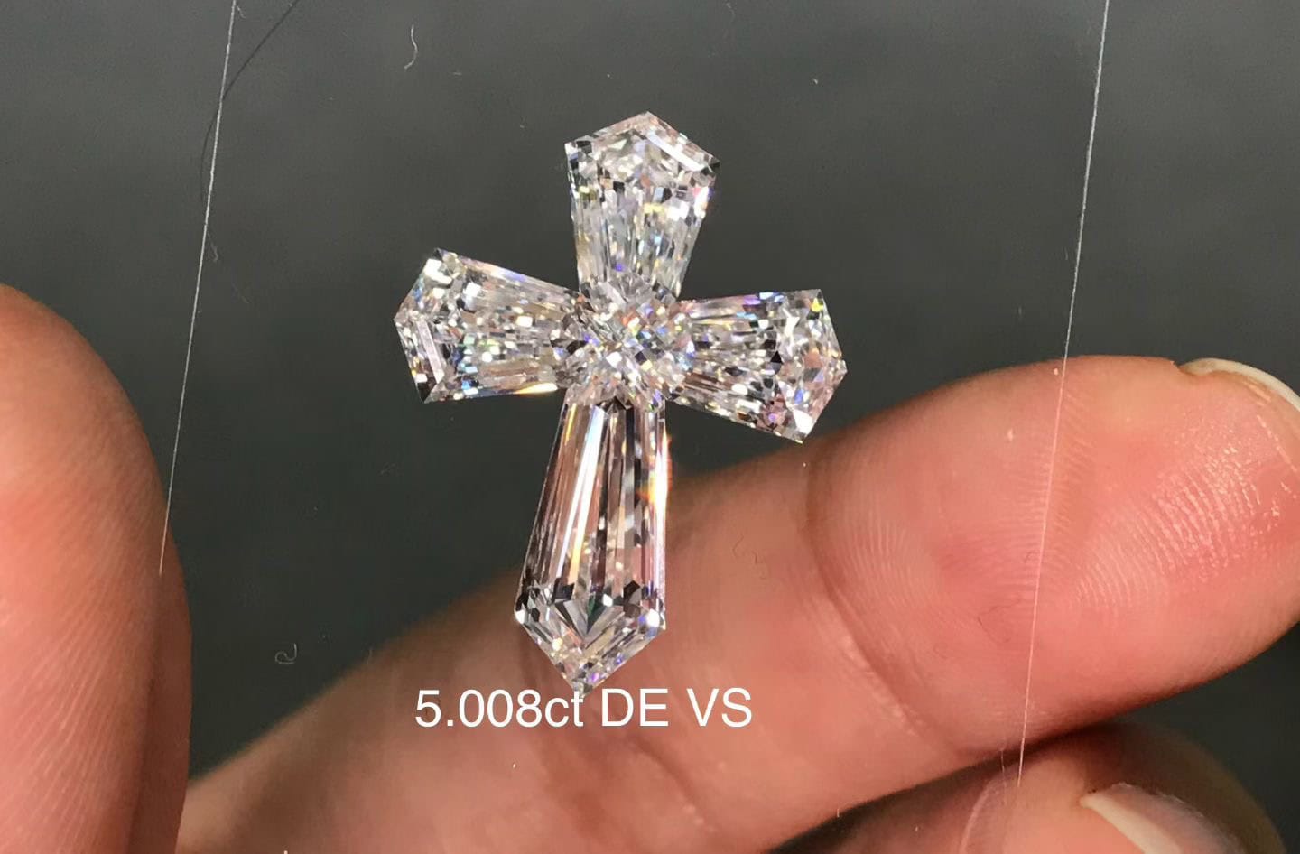 Custom Cross Lab-Grown Diamond | Bespoke Fancy Cut Diamond Design — product photo 2 of 6