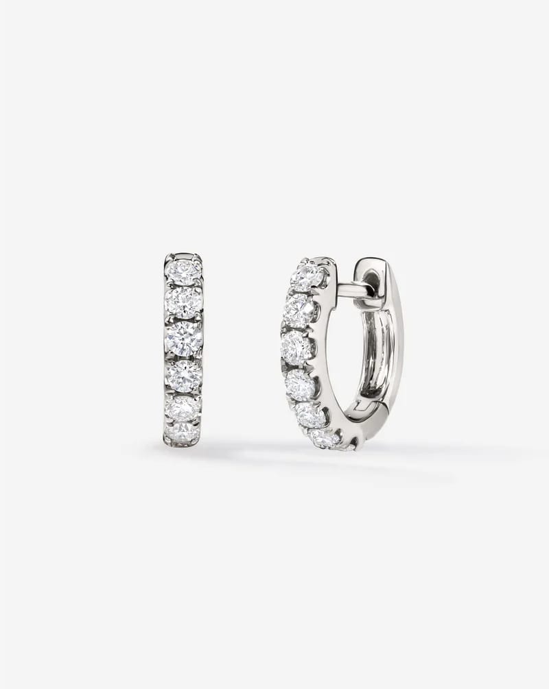 Petite Jumbo Lab-Grown Diamond Huggie Earrings in 14K Gold — product photo 6 of 6