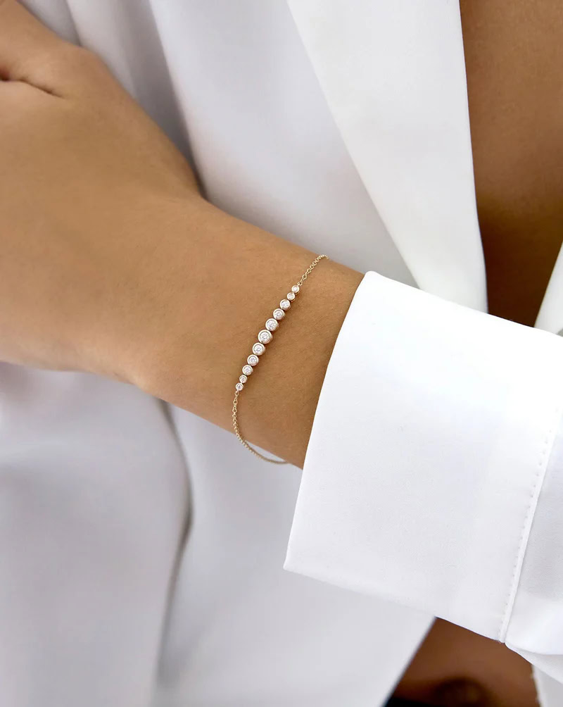 Graduated Diamond Bezel Soft Chain Bracelet — product photo 3 of 5