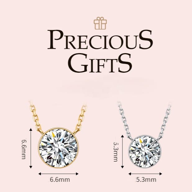 Prongless Floating Diamond Bubble Pendant Necklace Solitaire — product photo 2 of 6