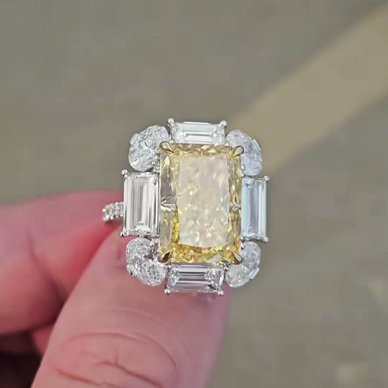 Solenne Elongated Yellow Diamond Ring — product photo 2 of 4