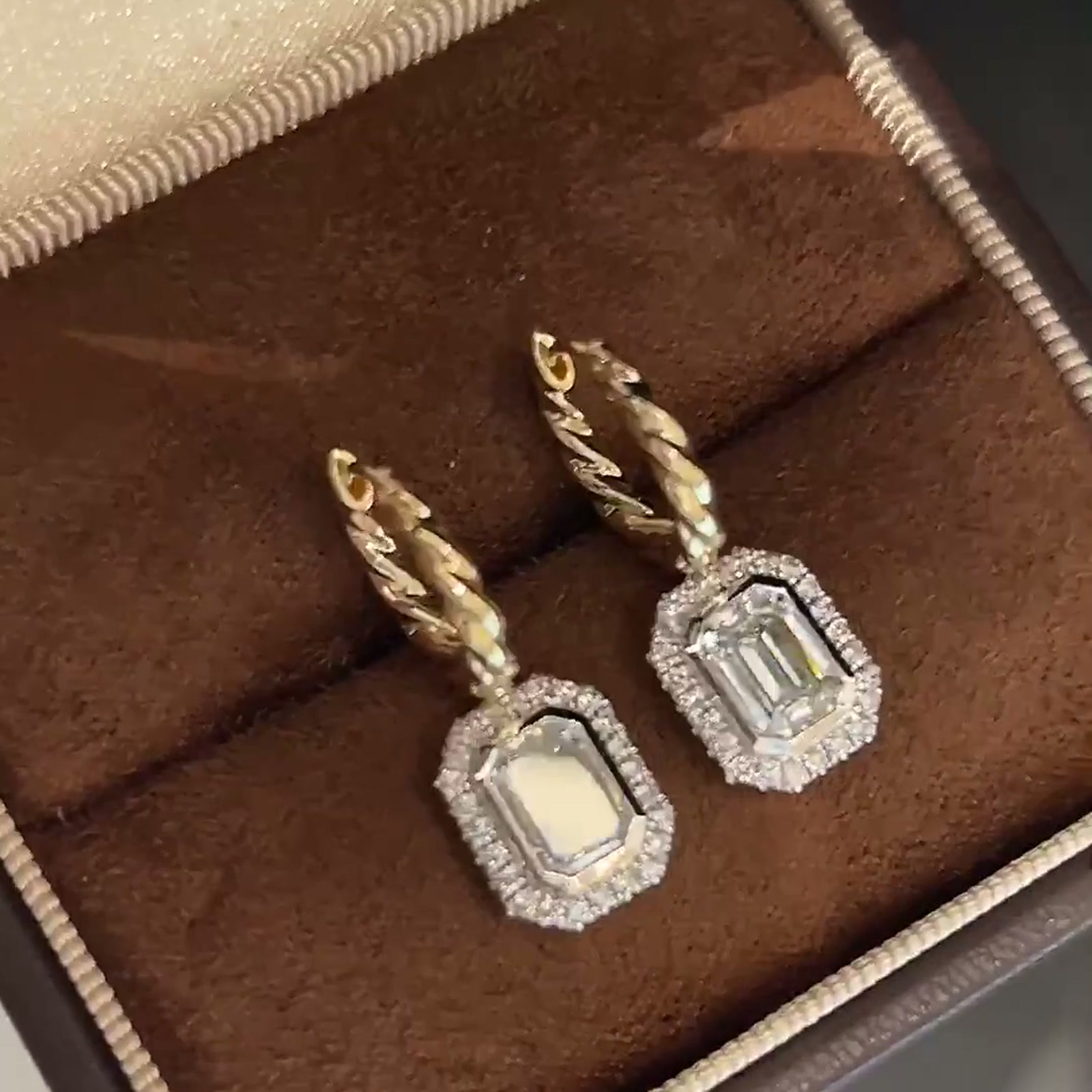 Emerald-Cut Lab-Grown Diamond Drop Earrings — product photo 2 of 4