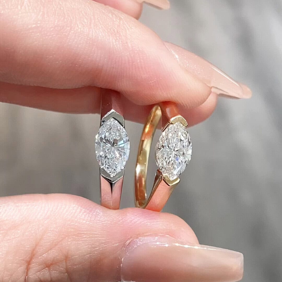 BP001 Minimalist Marquise Lab-Grown Diamond Pinky Ring — product photo 1 of 6