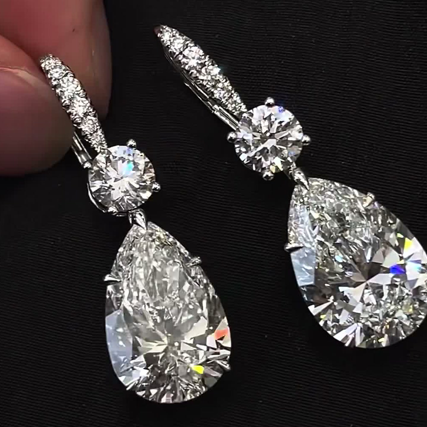 Celeste Pear-Cut Lab-Grown Diamond Drop Earrings — product photo 3 of 4