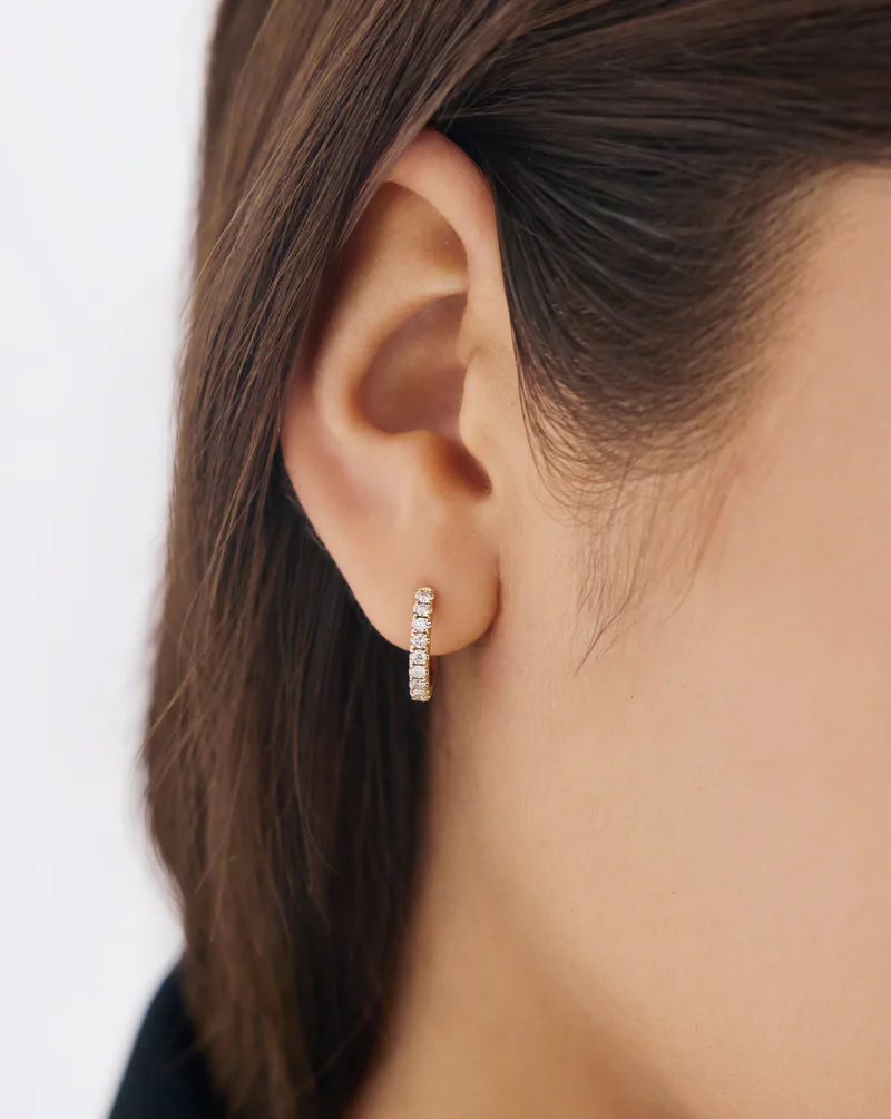 Jumbo Lab-Grown Diamond Huggies Earrings in 14K Solid Gold — product photo 3 of 6
