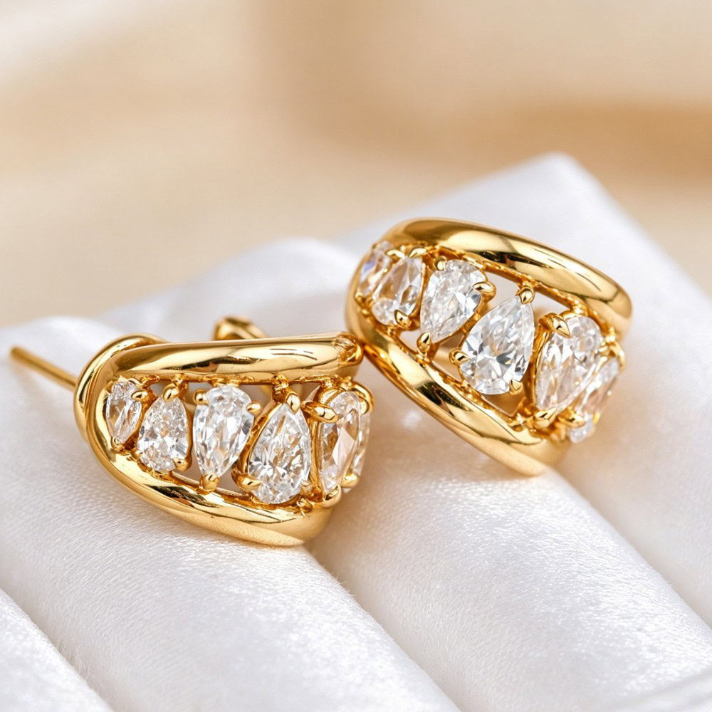 Seraphina Lab-Grown Diamond Hoop Earrings | Gradient Teardrop Cut — product photo 3 of 6