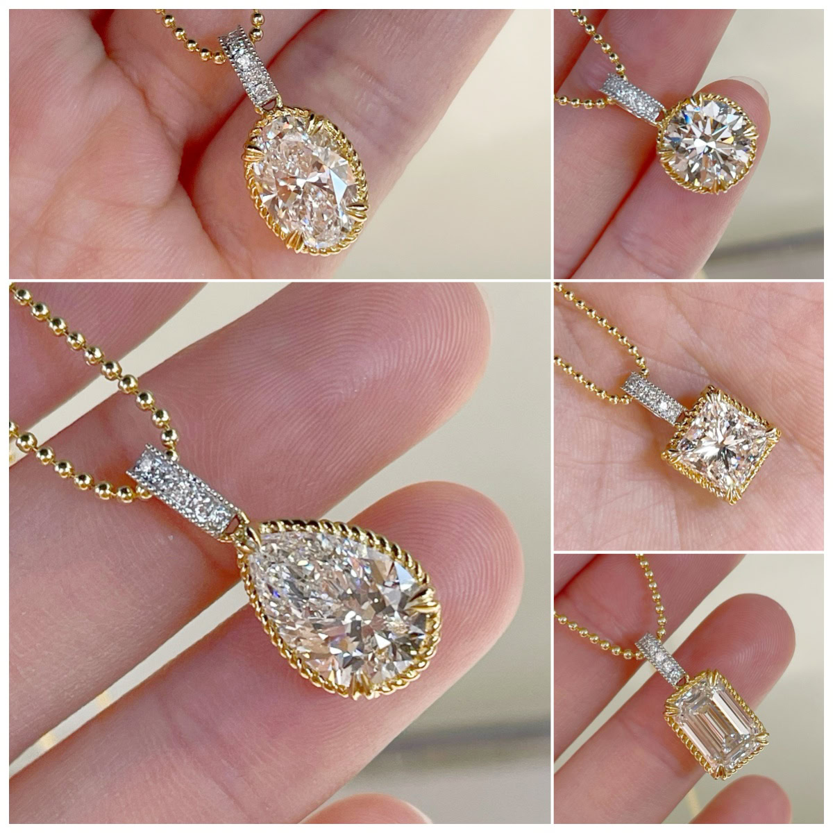 5461–5465 Marielle Two-Tone Lab Diamond Pendant Collection — product photo 1 of 6