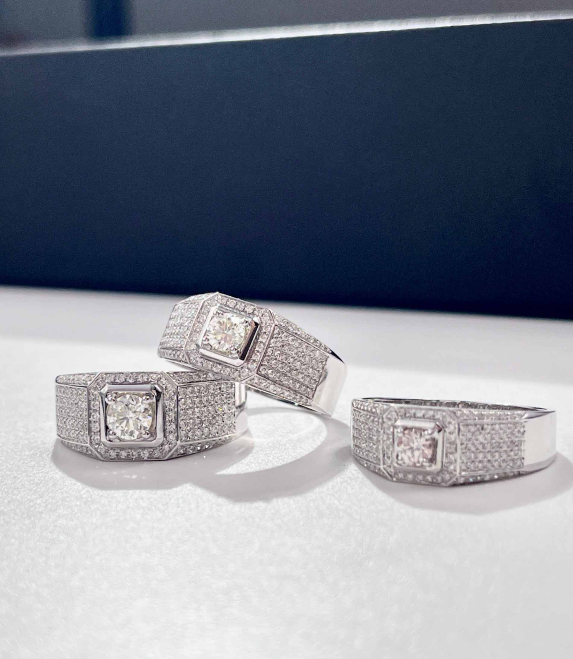 Multi-Row Pavé Platinum Men’s Diamond Ring – Statement Luxury Design — product photo 5 of 6
