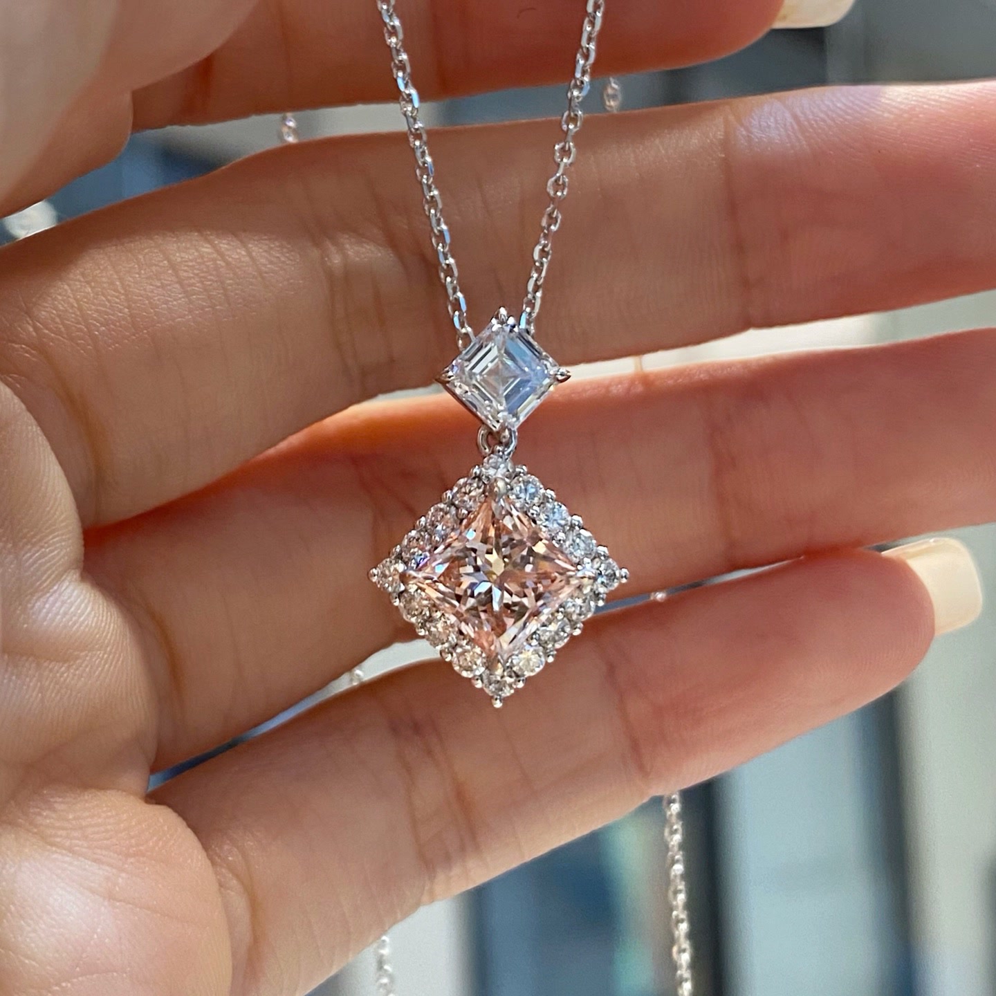 Roselle Pink Diamond Necklace — product photo 2 of 4