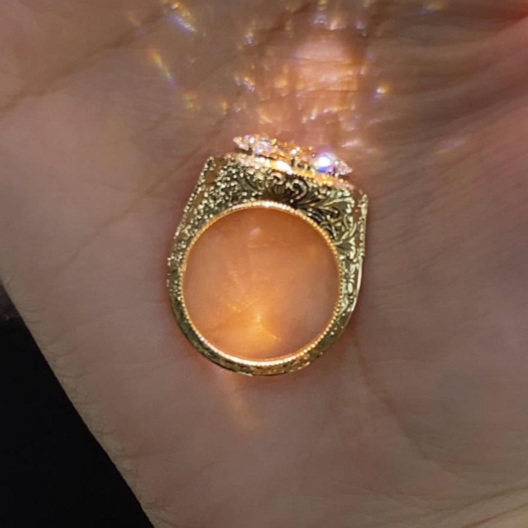 BP005 Vintage Engraved Marquise Lab-Grown Diamond Ring | Old Money Style — product photo 1 of 6