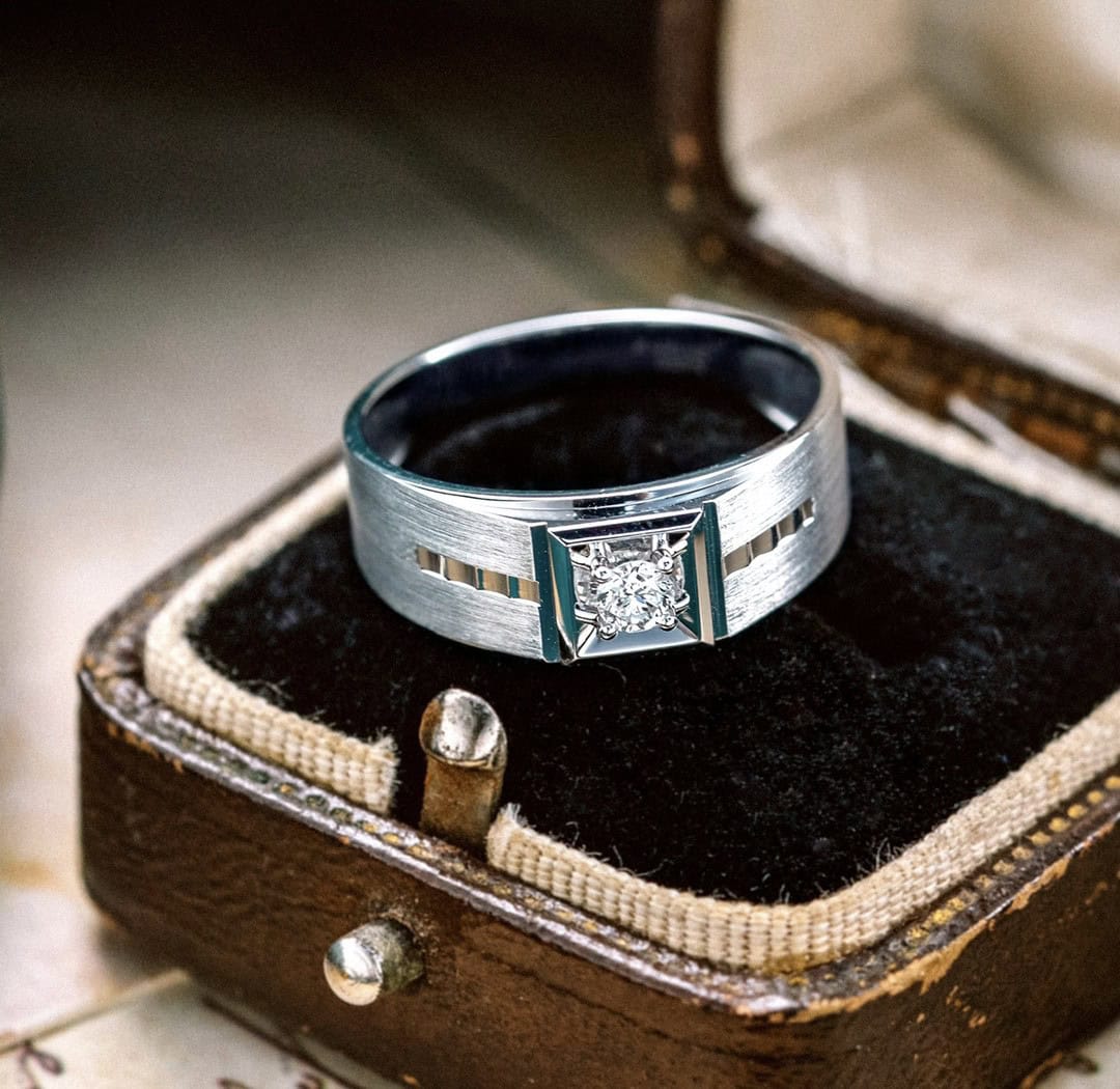 CNC02 Platinum Men’s Rings – CNC Crafted Heavyweight Luxury Diamond Ring — product photo 1 of 6