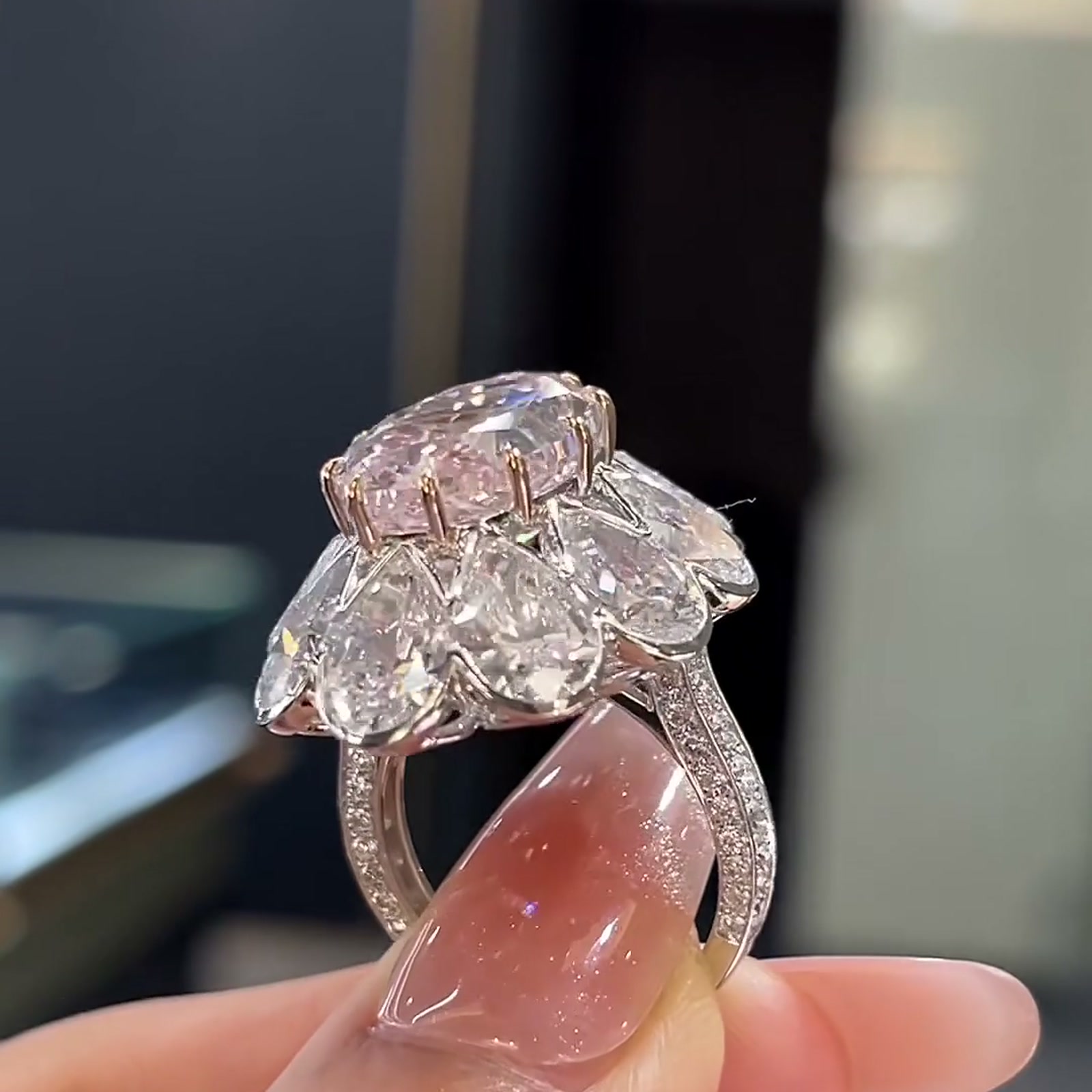 Pink Lab-Grown Diamond Statement Ring — product photo 2 of 4