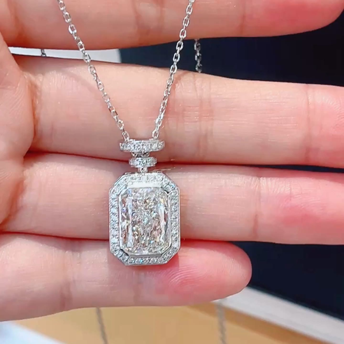 Ursula Radiant-Cut Lab-Grown Diamond Necklace — product photo 1 of 1