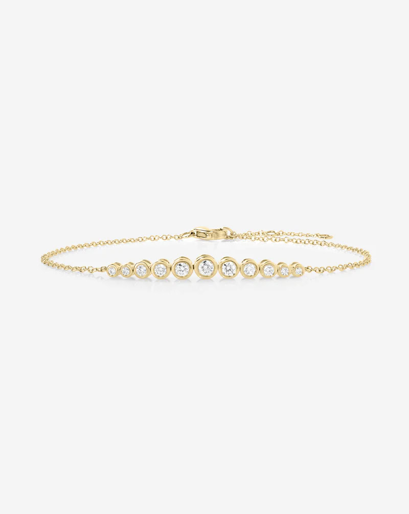 Graduated Diamond Bezel Soft Chain Bracelet — product photo 1 of 5