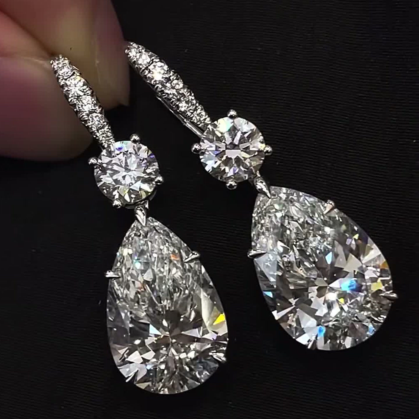Celeste Pear-Cut Lab-Grown Diamond Drop Earrings — product photo 4 of 4