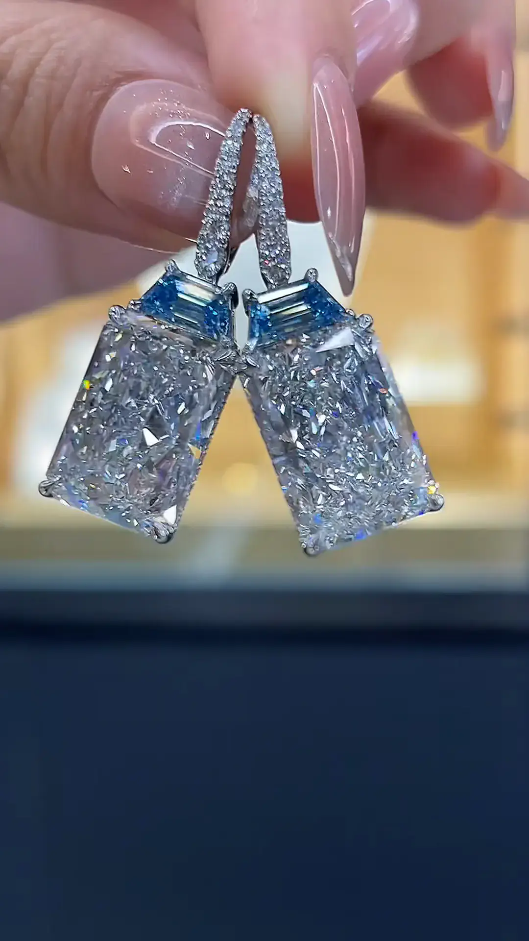 22.10ct Radiant-Cut Lab-Grown Diamond Drop Earrings — product photo 2 of 5