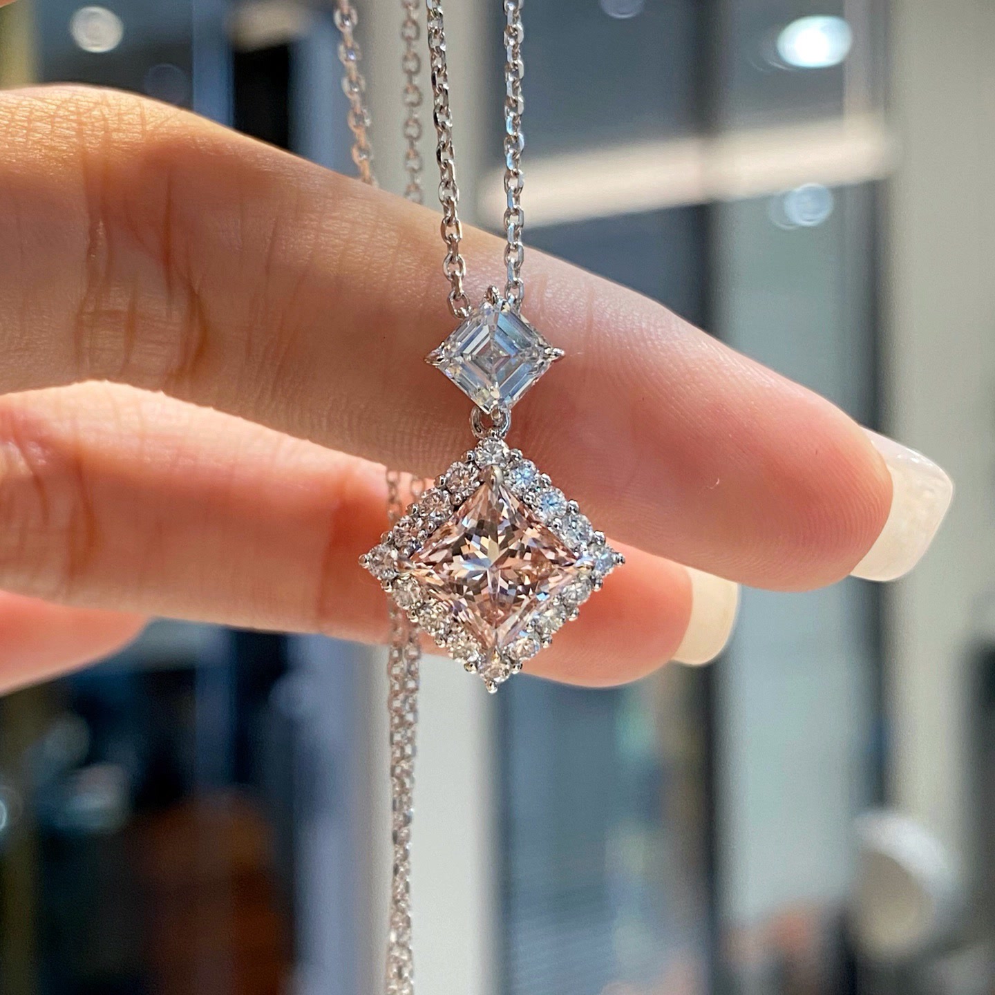 Roselle Pink Diamond Necklace — product photo 3 of 4