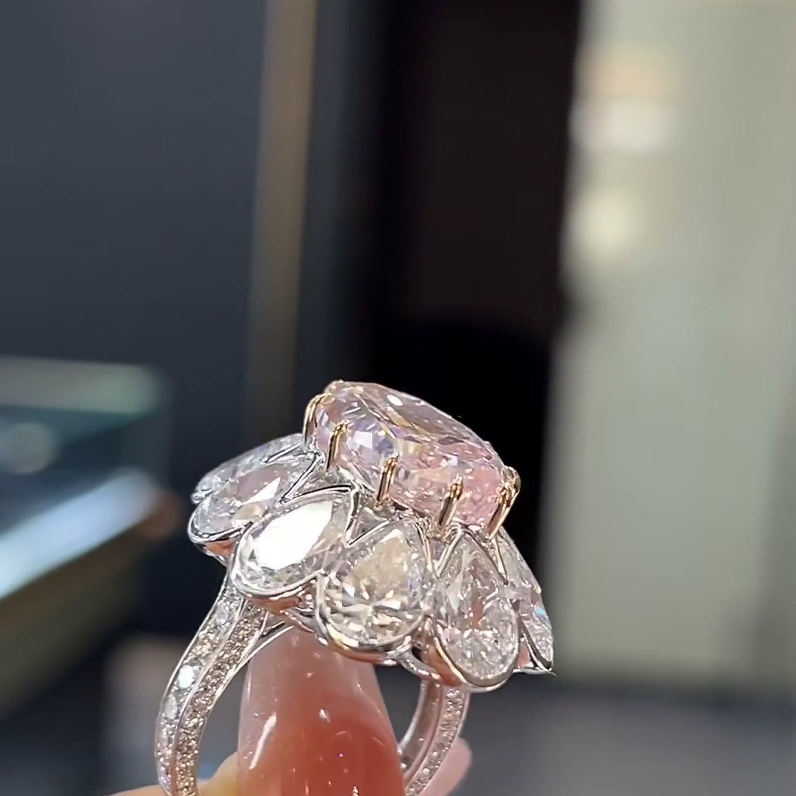 Pink Lab-Grown Diamond Statement Ring — product photo 3 of 4